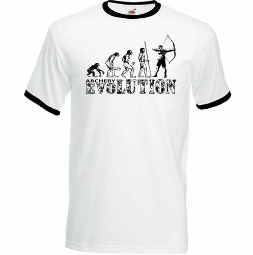 Archery Evolution Mens Funny Archer's T-Shirt Long Bow Arrows Target Equipment - Picture 6 of 8