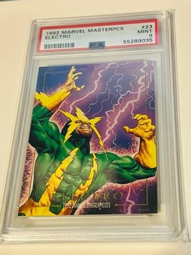 Marvel Masterpieces Comic Card 1992 Sky Box PSA 9 Spider-Man Electro #23 POP 8 - Picture 2 of 3
