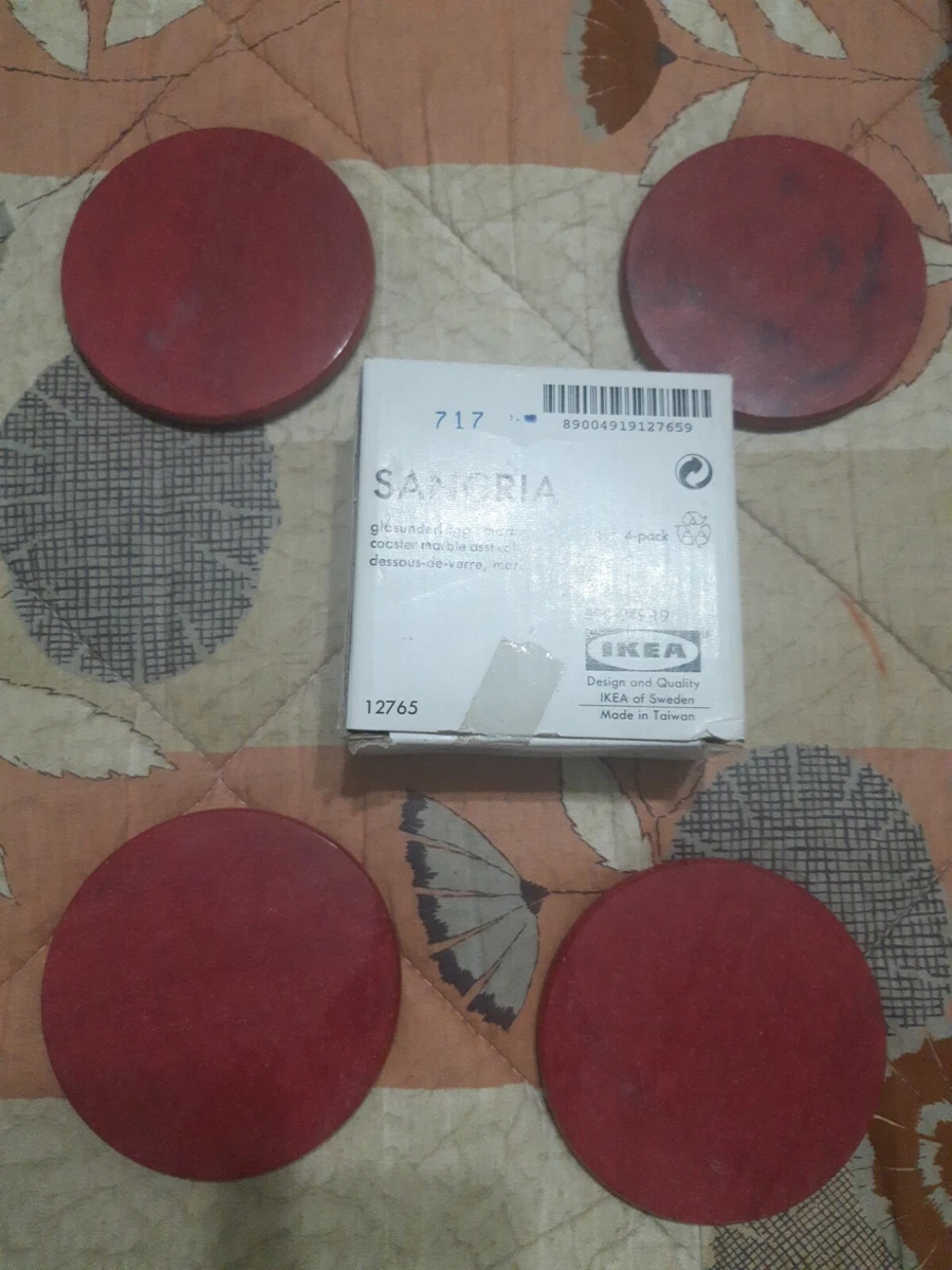 Ikea 365+ – Confezione Da 4 Sottobicchieri In Sughero, Diametro 9 Cm, Portabicchieri Naturali