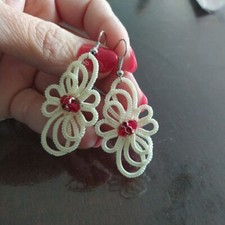 Orecchini Chiacchierino Fatti A Mano Navette Inamidati PEZZO UNICO SVENDITA