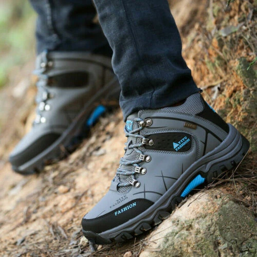 Herren Wasserdichte Knöchelstiefel Outdoor Leder Stiefel Wanderschuhe Stiefel - Bild 21 von 28