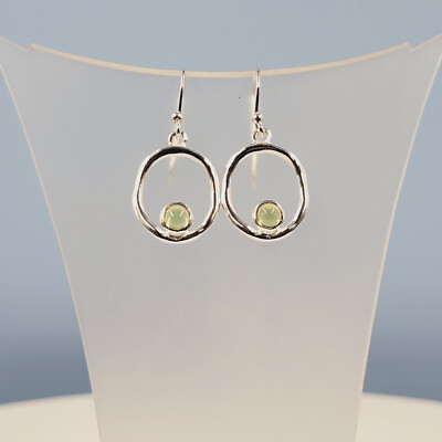Peridot Edelstein Ohrhänger, Unikat Design, Halbedelstein, Handarbeit Edelstein