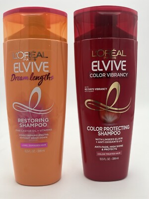 Set 2 - L'Oreal Paris Elvive -Dream Lengths - Restoring & Color Protect Shampoo
