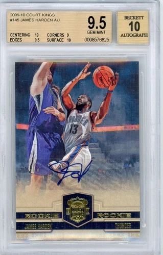 James Harden 2009-10 Panini Court Kings Rookie Autograph #145 BGS 9.5 Auto 10 RC