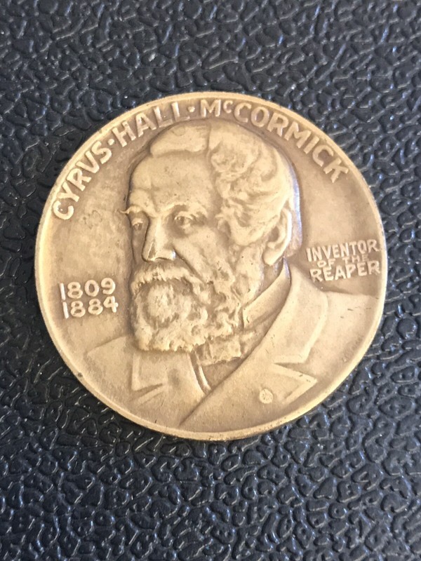1831-1931 IH International Harvester BRONZE MEDAL Cyrus Hall McCormick 1809-1884