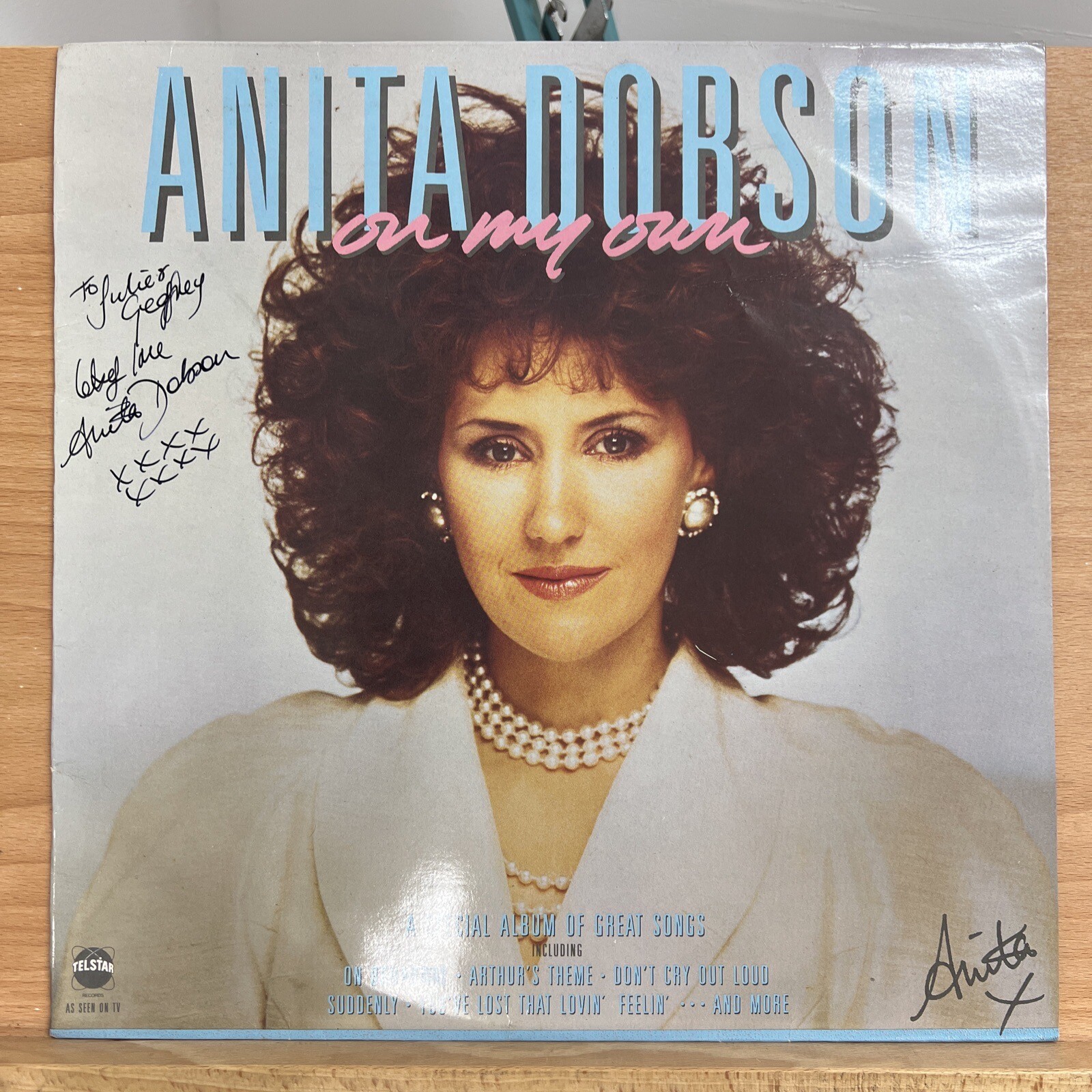Anita Dobson On My Own LP vinyl UK Telstar 1986 STAR2277 SIGNED