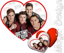 BIG TIME RUSH GROUP CUSCINO CUORE BICOLORE FOTO CANTANTE idea regalo