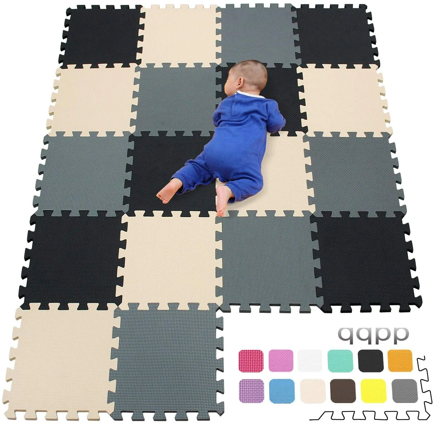 Soft EVA Foam Jigsaw Puzzle Piece Play Mat Board for Baby Toddler Portable 18pcs