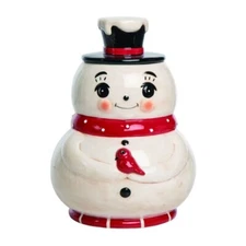Johanna Parker by Transpac Sweet Snowman Dolomite Chirstmas Cookie Jar