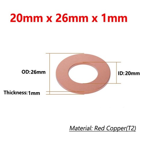Metric Copper Sealing Washers Flat Gasket Rings ID 3-60mm OD 5-68mm Thick 1-2mm - Picture 164 of 249