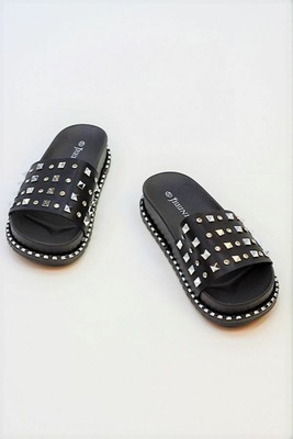 ladies studded sliders
