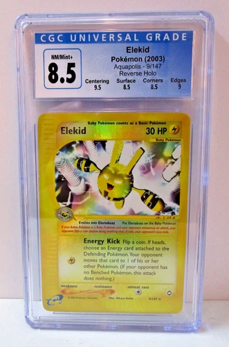 Elekid 9/147 [CGC 8.5] Aquapolis Reverse Holo 2003 Subgrades NM/Mint+ e-Reader