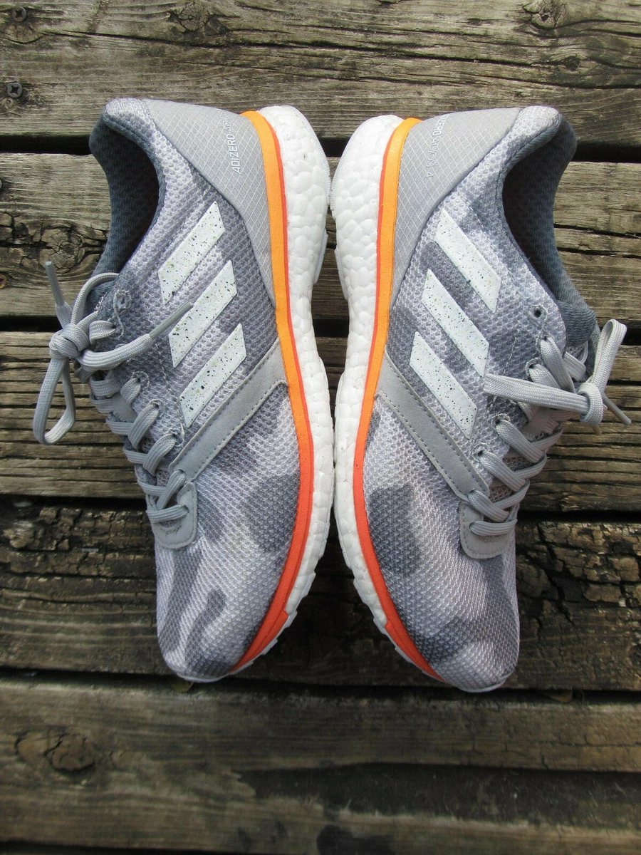 portugués Enviar metal adidas Adizero Adios Boost Women&#039;s Running US size 7 Camo  Grey/Orange/White Used | eBay