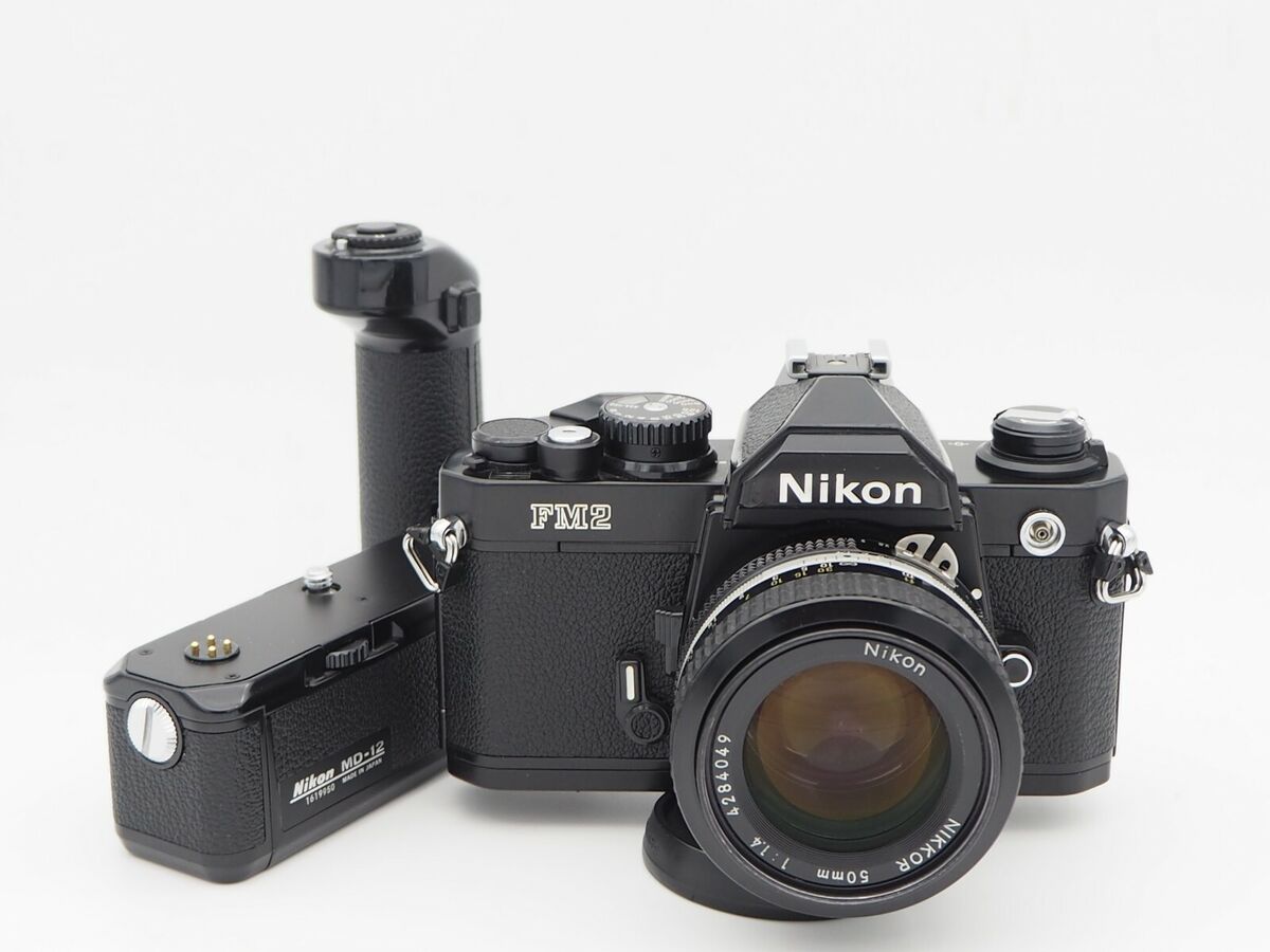 [EX+4] Nikon New FM2 Black w/ Ai Nikkor 50mm f1.4 & MD-12 from JP #C200107