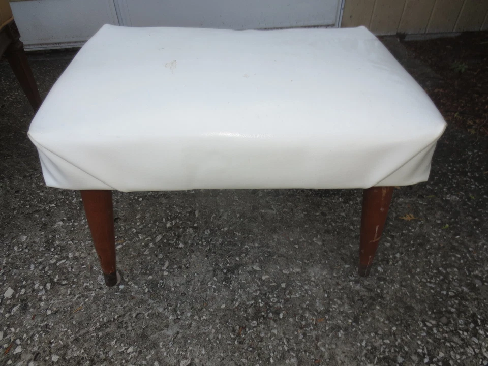 Foot Stool Danish Modern STY Retro Footrest Mid Century Hollywood Regency Boho - Image 4 of 4
