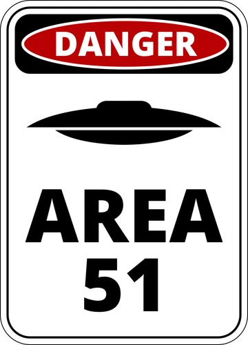 Area 51 Alien Abduction UFO Sign Self Adhesive Vinyl Sticker
