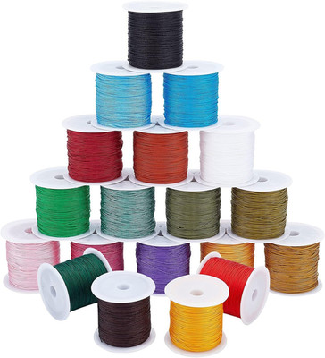 19 Colors Polyester Cord, 0.5Mm(0.02'') round Beading String, Knotting Wire for