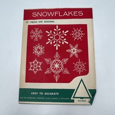 Vintage Reinke Christmas Window Clings 21 Press-On Snowflake Designs NEW SEALED