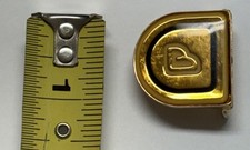 1980's BENELLI ROMA ITALY GOLDTONE "B" LOGO Belt Buckle