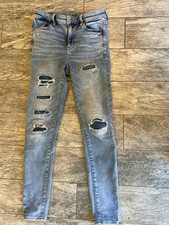 American Eagle Next Level Stretch Denim Jeans size 4 Regular Womens Distressed