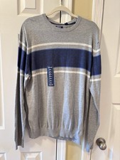 Izod men  s lightweight Sweater Sz XL NWT Grey And Blue