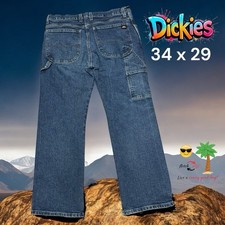 Dickies Men's Carpenter Denim Jeans 34x29 Utility Work Pants L  K Read 
