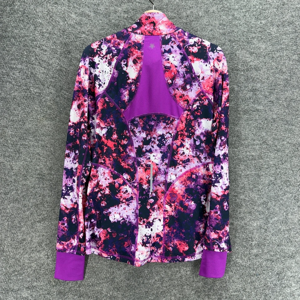Tek Gear 运动服运动夹克女式 L 大号紫色花卉全拉链活动 — 第 2/4 张图片