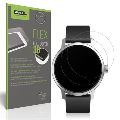 2x Full Cover Schutzfolie matt für Withings Scanwatch 42mm Gen. 1 Panzerfolie