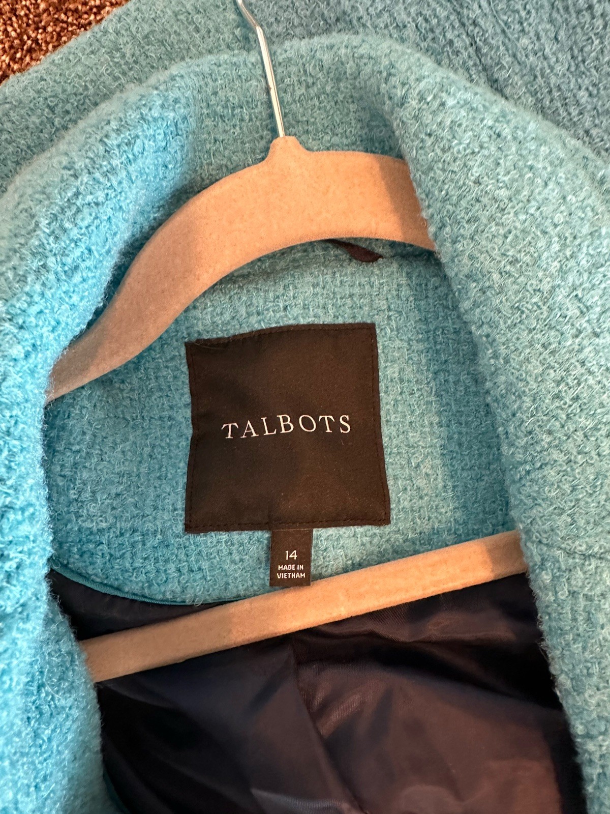 Talbots Blue Wool Blend Collared Button Mid-Lengt… - image 4