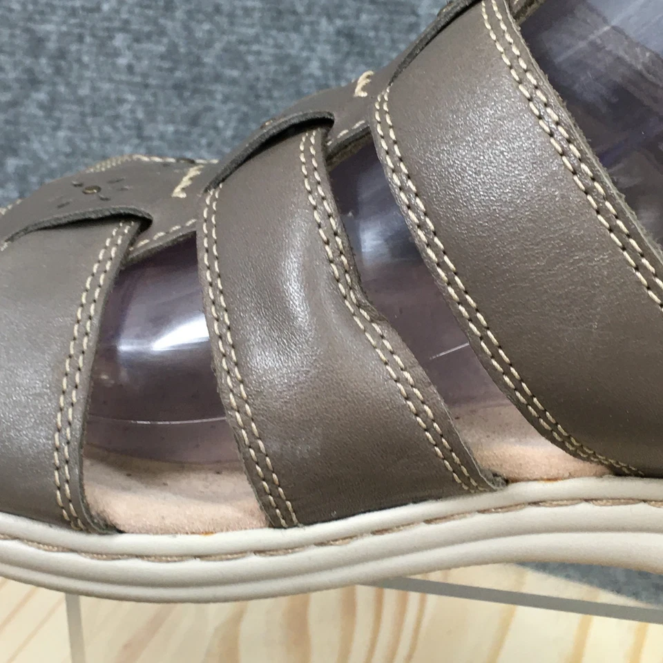 Sandalia Clarks Mujer 11W Marrón Leisa Punta Abierta Deslizable Informal Cómoda Cuero Foto 4 de 4