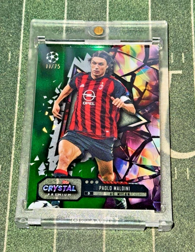 2023-24 Topps Crystal Premium Paolo Maldini Green /99 Refractor AC Milan SSP