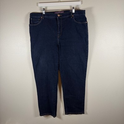 Gloria Vanderbilt Amanda Dark Wash High Rise Tapered Jeans Womens Blue Denim