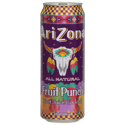 AriZona Fruit Juice Cocktail, Fruit Punch, All Natural pack of 12