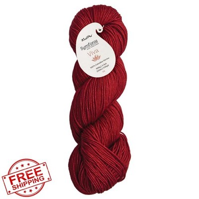 KnitPro Symfonie Hand Dyed Yarn Merino Wool DK Viva Red Rose Skein