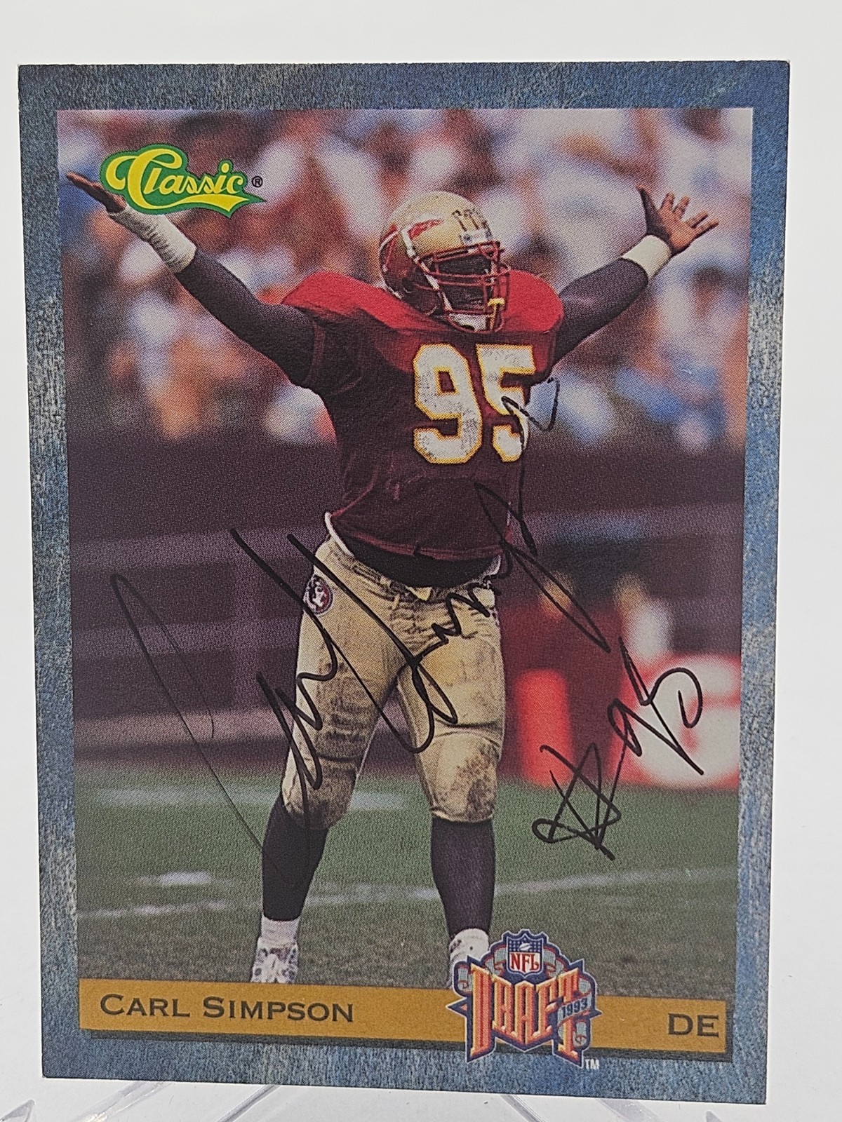 1993 Classic Draft Picks Carl Simpson #96 Rookie Bears Signed Autographed Card