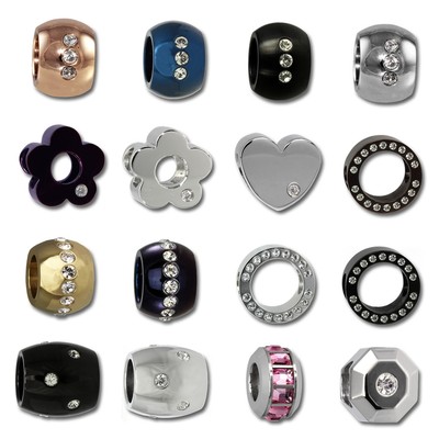 Amello Bead für Armband silber schwarz rose Damen Bead 8mm-20mm AMZ400X
