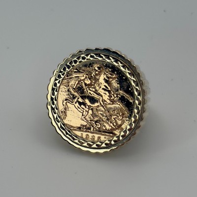 Gold Sovereign Ring 9 kt Full Sovereign Größe S,5 16,6 g gepunzt Angebote willkommen