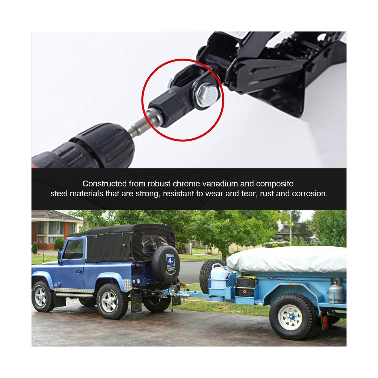 Scissor Jack Adapter, Scissor Jack Drill Adapter for 1/2 Inch Drive Impact Wr...