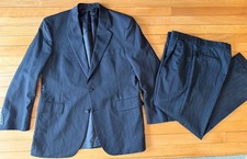 Jos A Bank Signature Mens 42R 34x31 Black 2 Piece Suit Union Made In USA