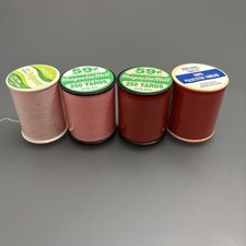 Vintage Thread Pink & Red 100% Polyester 225 250 Yards Made In USA NEW Lot Of 4