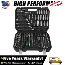 216Pcs Mechanics Tool Set 1/4" 3/8" 1/2" Socket Wrench Set Repair Tool Kits NEW