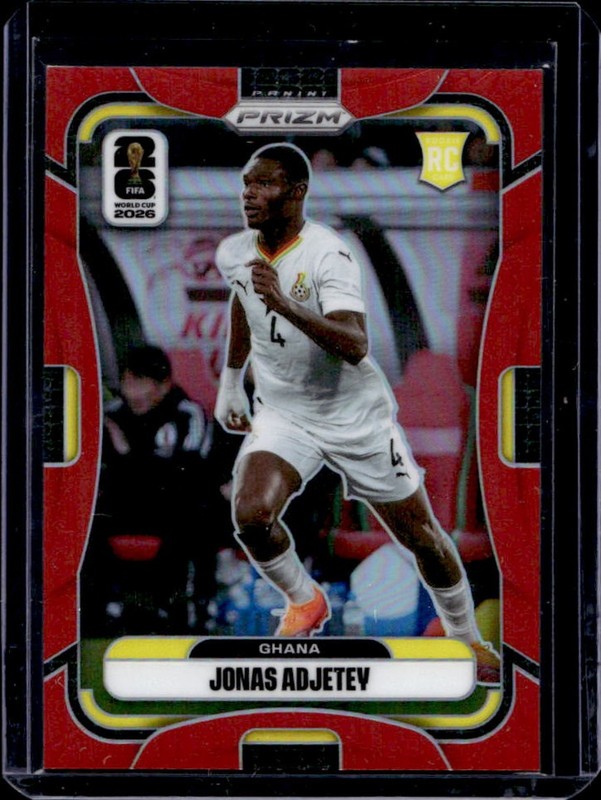 2026 Panini Prizm World Cup Jonas Adjetey RC Red Rookie #/50 Ghana