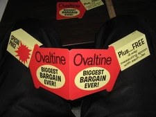 OVALTINE 1950s grocery store shelf talker display SPECIAL PRICE ARROW die cut