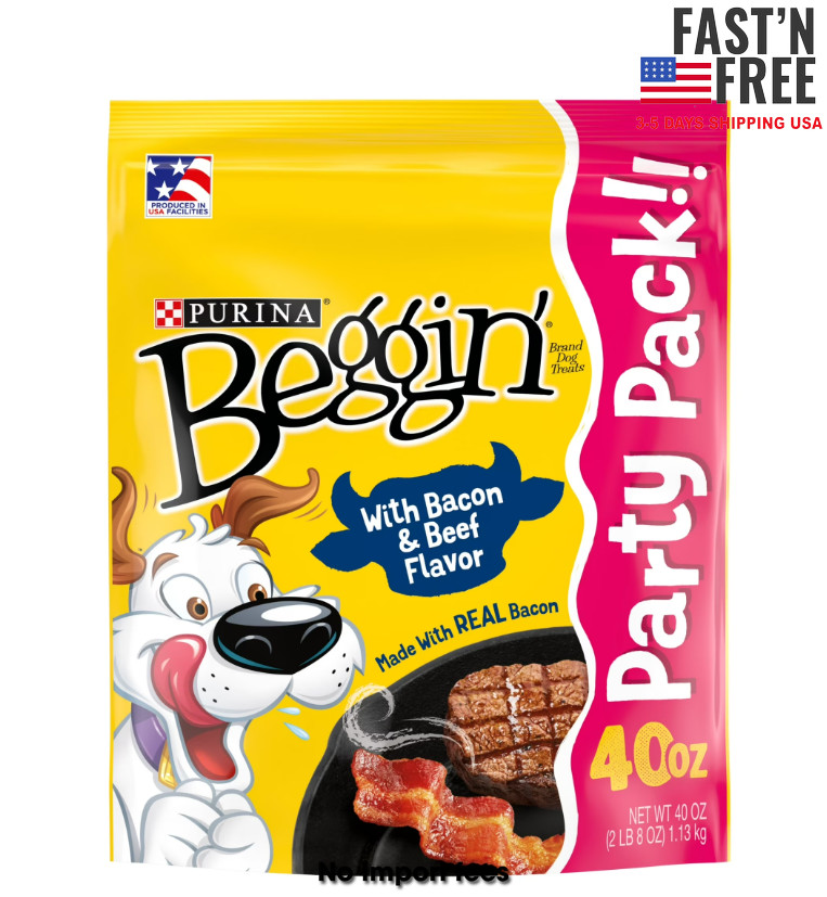 Purina Beggin' Strips Dog Treats with Real Bacon & Beef Flavors, 40 oz Pouch