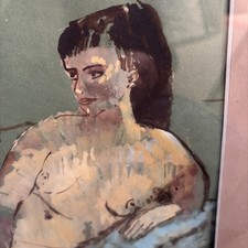 Original Mid Century Modernist Framed Figurative Painting. Franklin White.