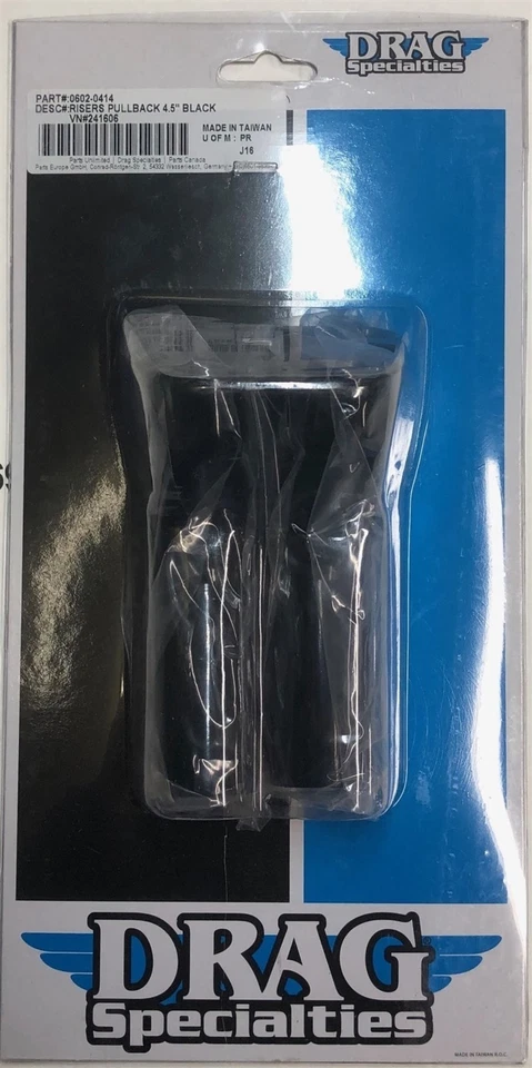 Elevadores de manillar Drag Specialties 0602-0414 negros de 4,5" para Harley de 1" Foto 2 de 2