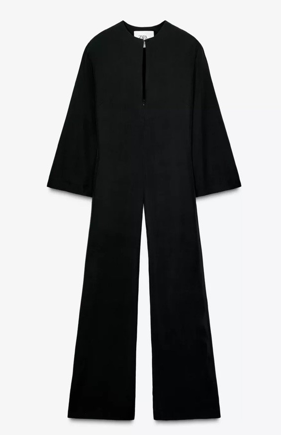 Zara NWT Limited Edition Minimal Jumpsuit Black Size S 9184/874