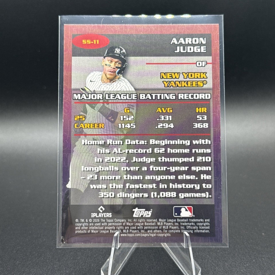 2026 Topps Update Stat Stars Insert Aaron Judge Pink SP #SS-11 New York ...