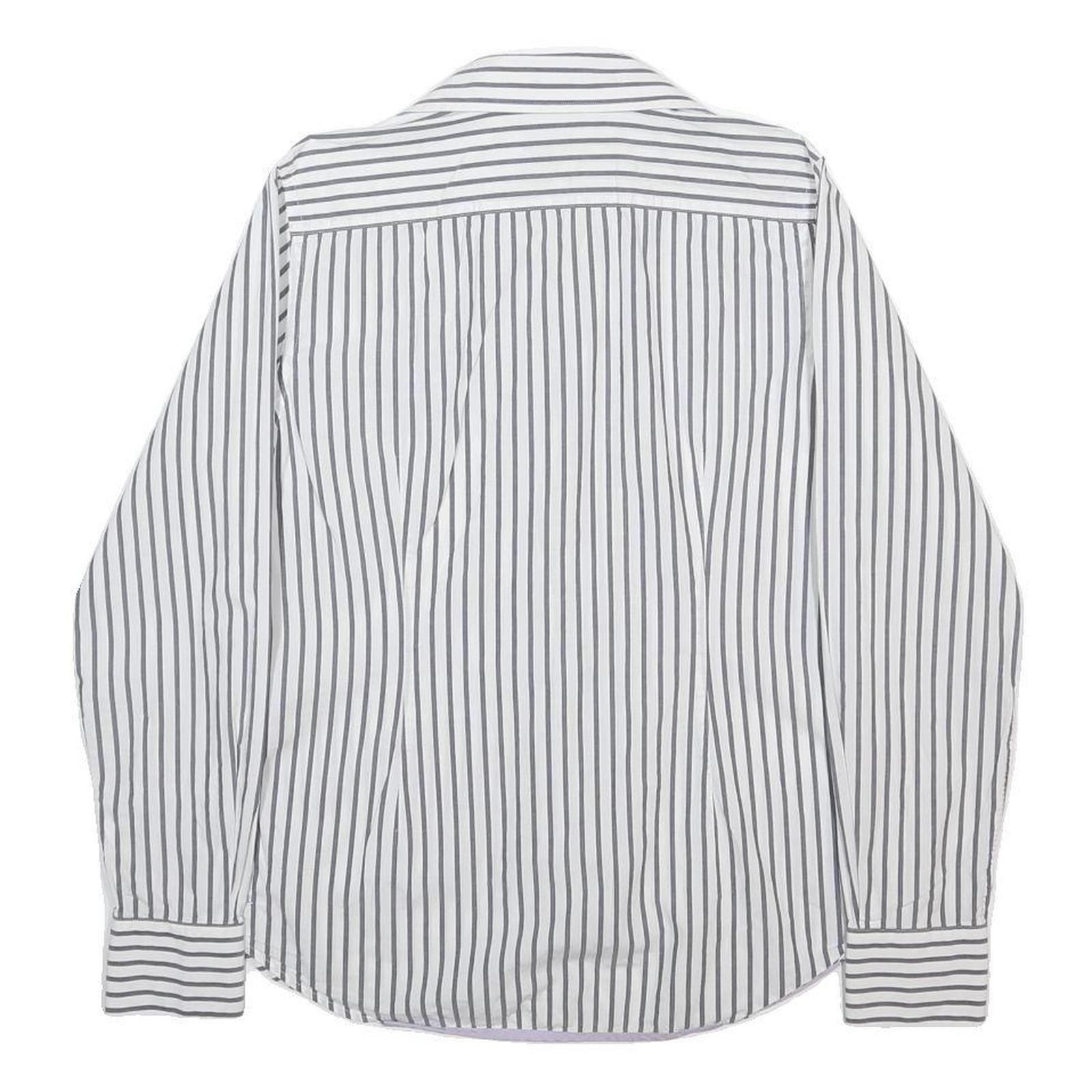 LA MARTINA Womens White & Grey Stripe Shirt M Button Cotton Casual image 3