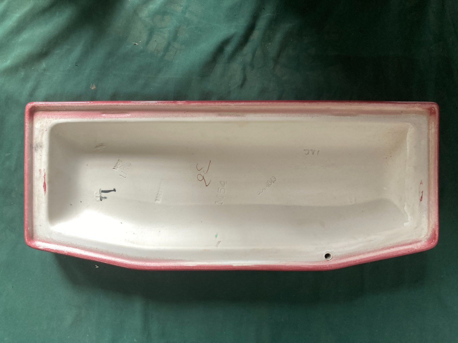 Vtg Mid Century Burgundy T'ang Red Porcelain Toilet Standard Round Bowl 336-25E